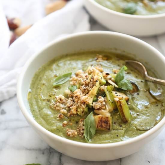 Creamy Zucchini Soup with Scallions