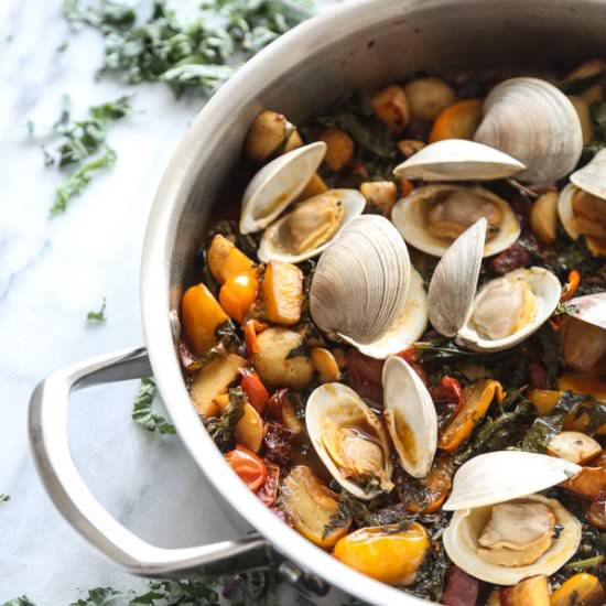 Steamed Clams with Chorizo