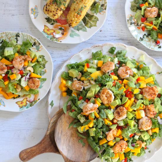 Greens with Grilled Shrimp
