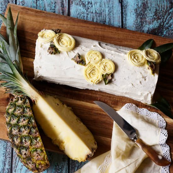 Pina Colada Swiss Cake Roll