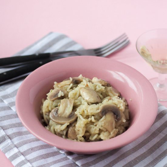 Mushroom Risotto in White Wine