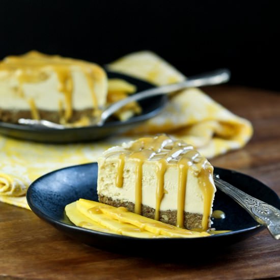 Vegan Mango Caramel Cheesecake