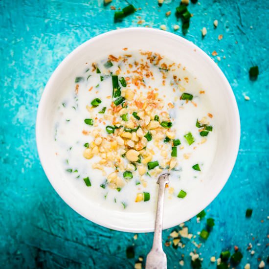Spring Onion Peanut Raita