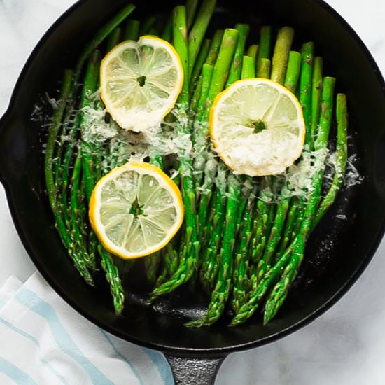 Parmesan Lemon Asparagus Skillet