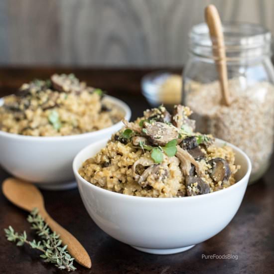 Steel Cut Oat & Mushroom Risotto