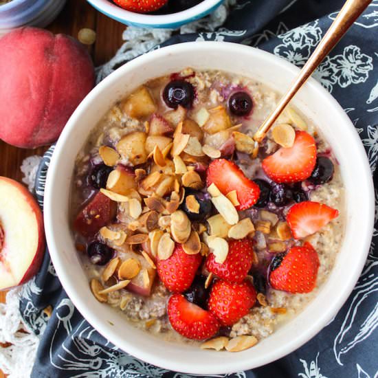Peach & Summer Berry Overnight Oats