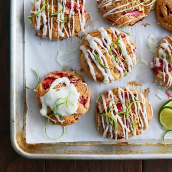 STRAWBERRY-LIME CREAM CHEESE SCONES