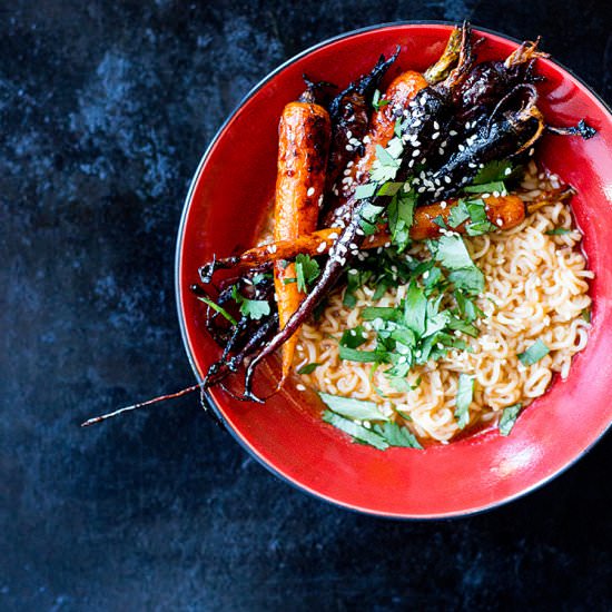 Gochujang maple glazed baby carrots