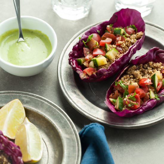Raw Tacos with Zucchini Salsa