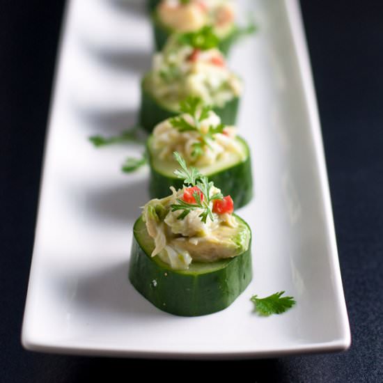 Crab-Stuffed Cucumber Cups