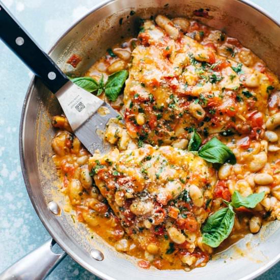 Garlic Basil Barramundi Skillet