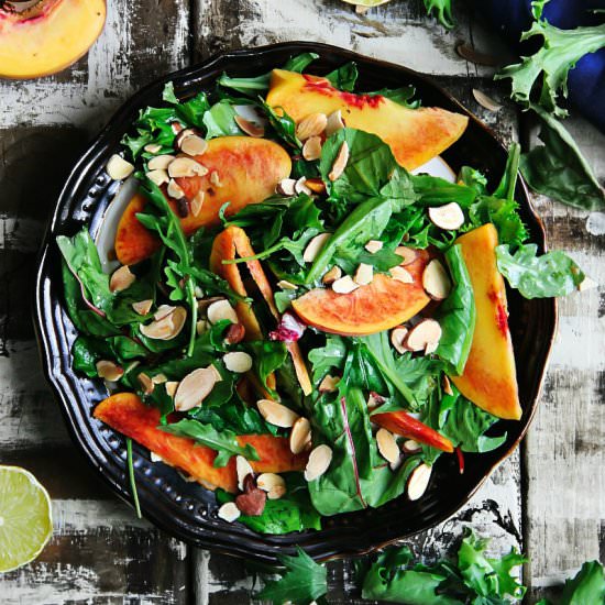 Mixed Greens with Peaches — Salad