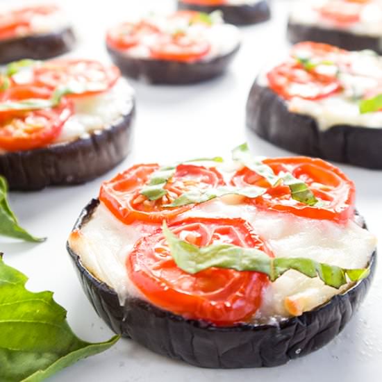 Low Carb Eggplant Margherita Pizzas