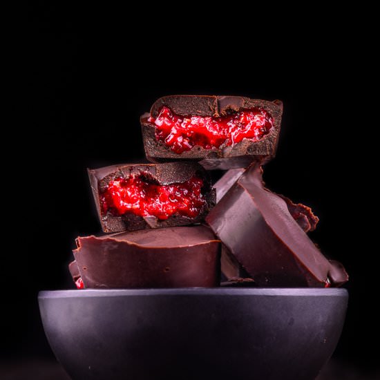 4 Ingredient Raspberry Chocolates