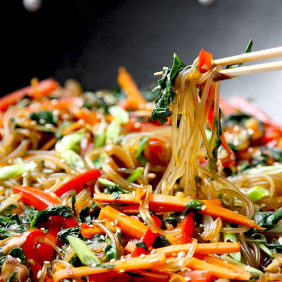 Japchae (Korean Glass Noodles)