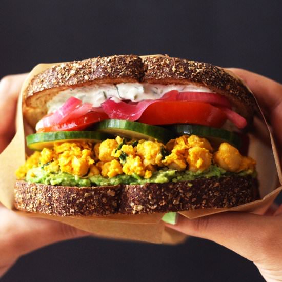 Mediterranean Chickpea Sandwich