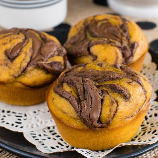 Pumpkin Nutella Muffins