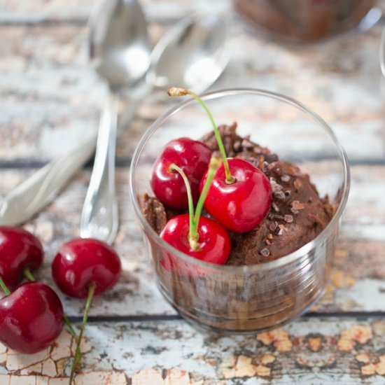 Cherry & chocolate millet pudding