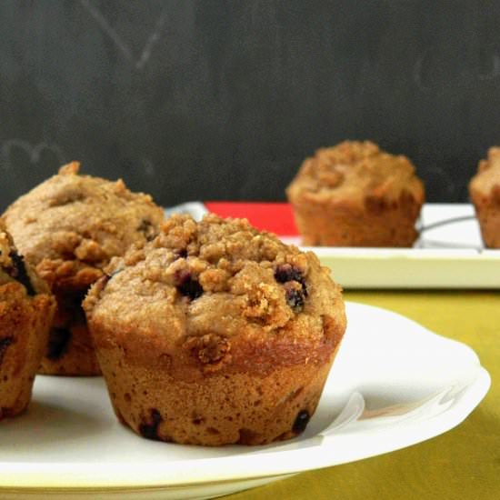 Eggless Blueberry Oats Muffins