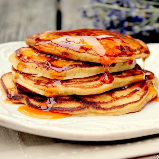 Apple Cider Caramel Pancakes