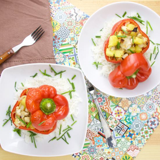 Habanero chicken-pineapple peppers