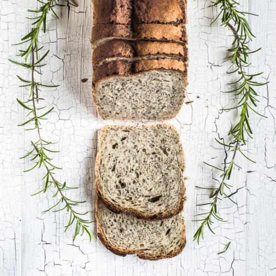 Rosemary chia seeds sourdough bread
