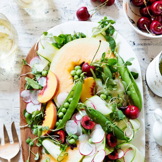 SHAVED ZUCCHINI AND SUMMER FRUIT
