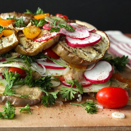 Layered Eggplant Fattoush