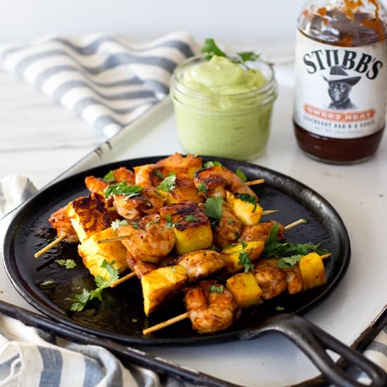 BBQ Shrimp and Pineapple Skewers