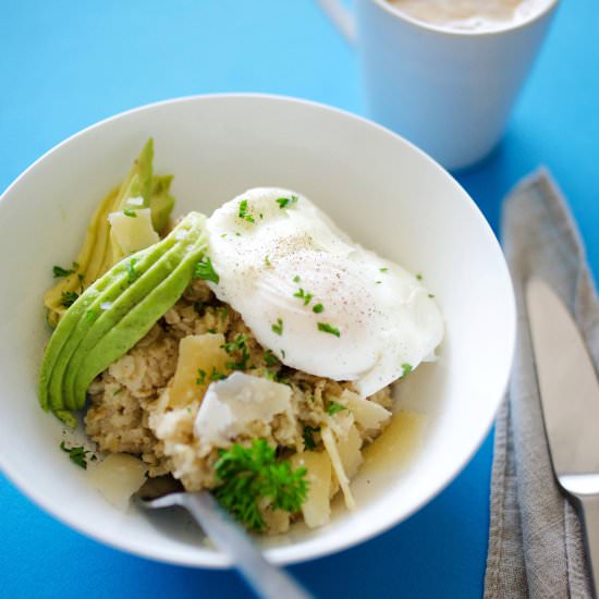 Savory Oatmeal with Avocado and Egg