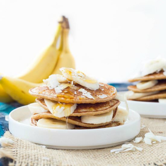 Banana Coconut Blender Pancakes