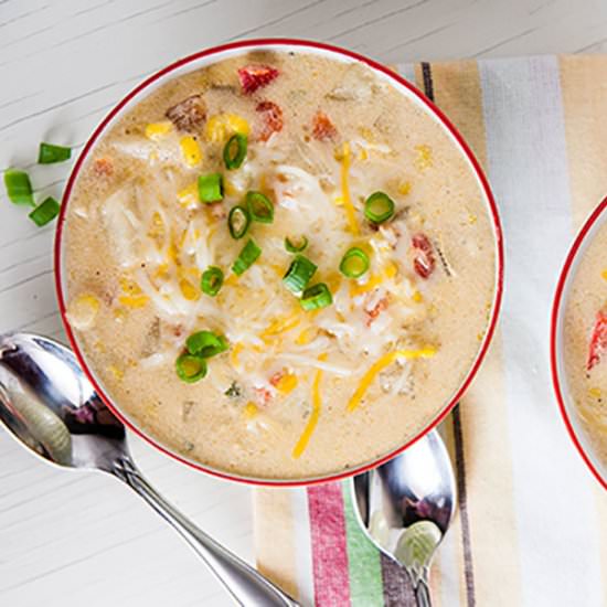 Cheesy Vegetarian Corn Chowder