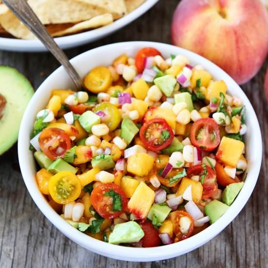 Peach, Corn, and Avocado Salsa
