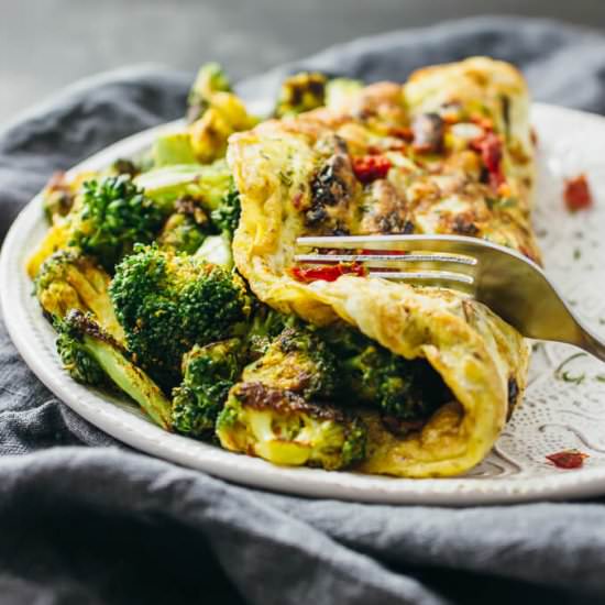 Curried Omelette with Broccoli