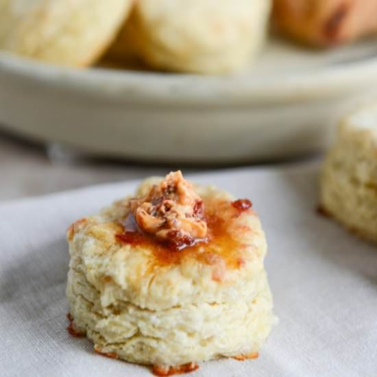 Provolone Scones with Tomato Butter