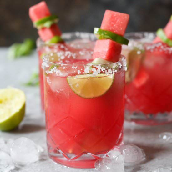 Watermelon-Basil Mezcal Margarita