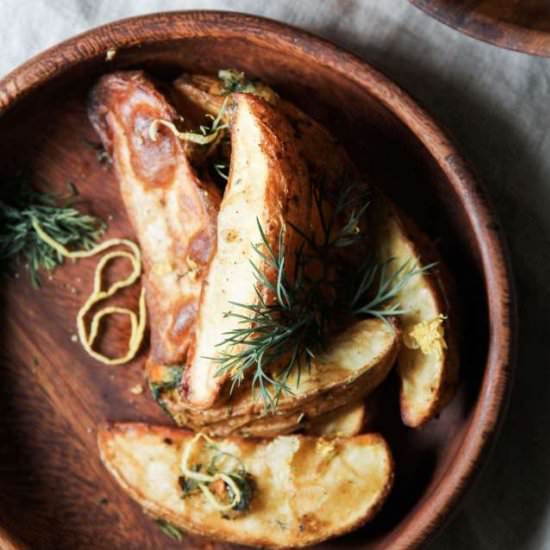 Lemon Dill Potato Wedges