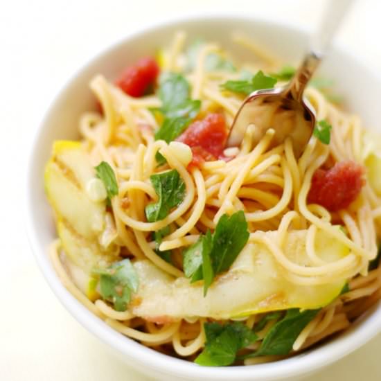 Red Lentil Spaghetti  + Squash