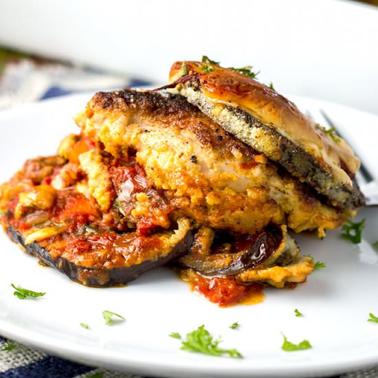 Chicken Eggplant Parmesan Casserole