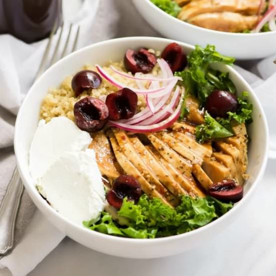 Honey Balsamic Chicken Quinoa Bowls