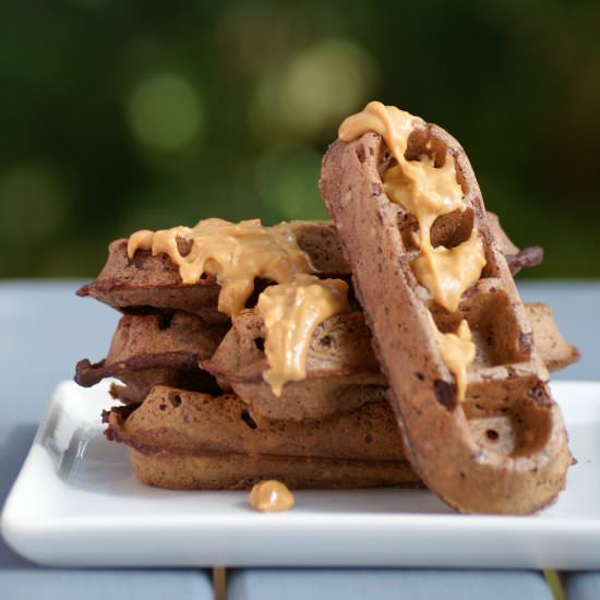 Healthy Vegan Chocolate Waffles