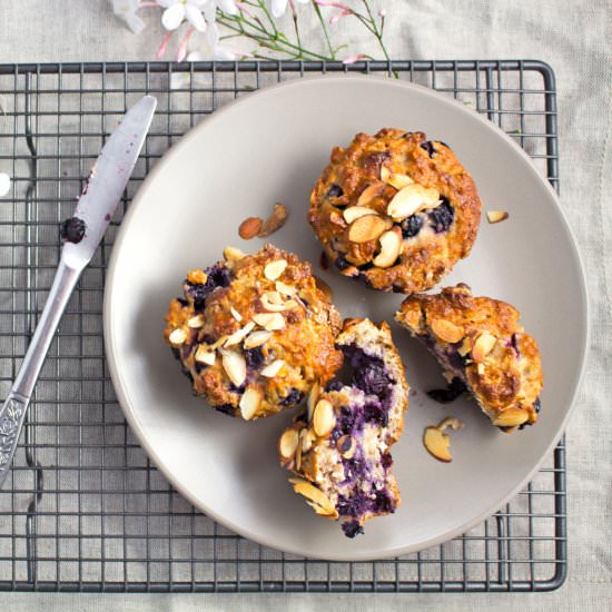 Whole-Wheat Blueberry & Oat Muffins