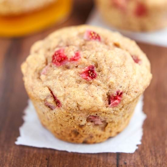 Healthy Strawberry Banana Muffins