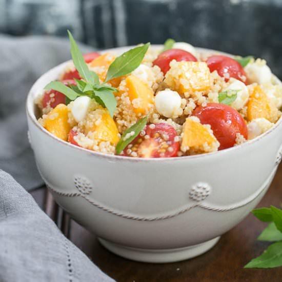 Peach Quinoa Caprese Salad