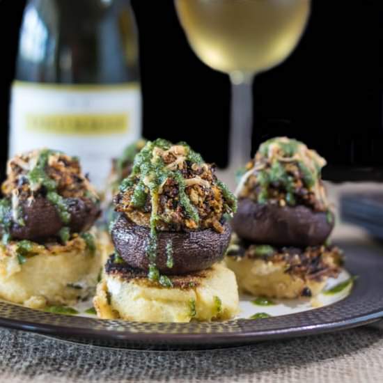 Stuffed Mushroom & Grilled Polenta