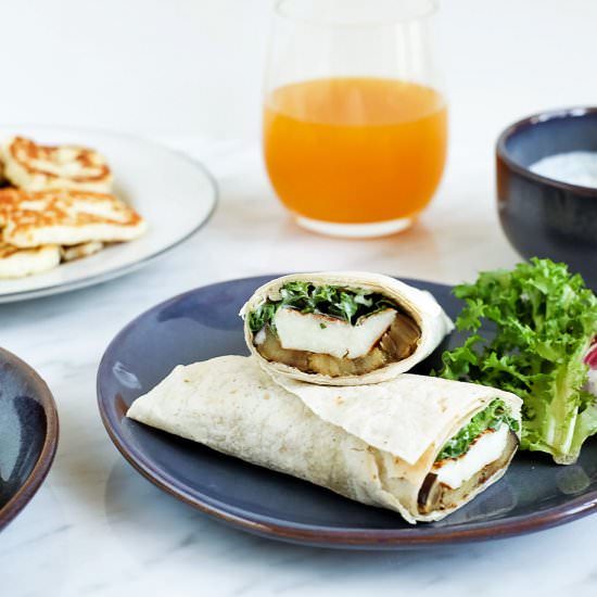Halloumi & Eggplant Wrap