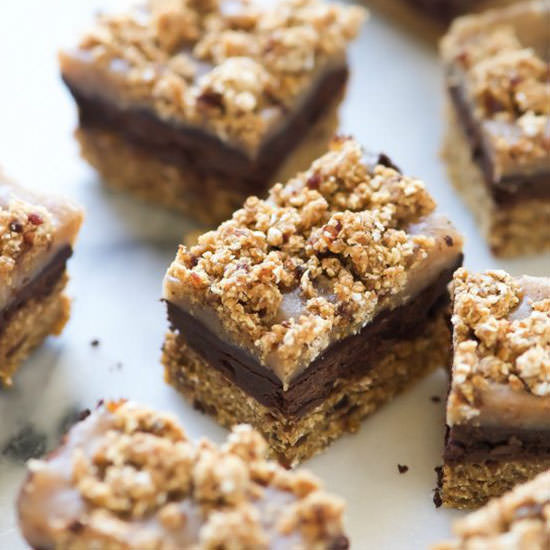 Salted Caramel Chocolate Oat Bars