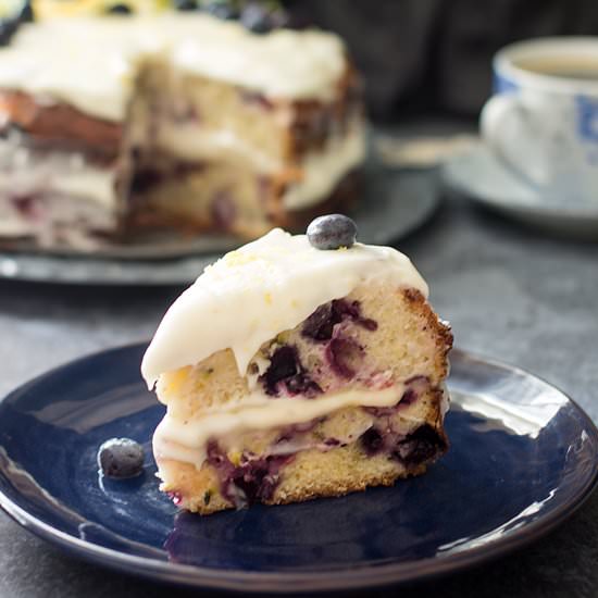 Blueberry Zucchini Lemon Cake