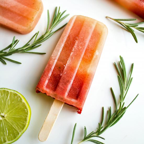 Watermelon Rosemary Popsicles