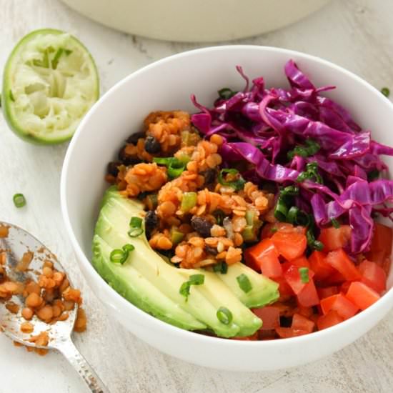 Vegan Lentil Taco Salad Bowls